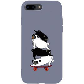 Придбати Чехол-накладка TOTO Matt TPU 2mm Print Case Apple iPhone 7 Plus/8 Plus #51 Mops Skate Lavander Grey, image , характеристики, відгуки