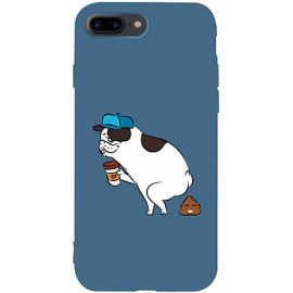 Купить Чехол-накладка TOTO Matt TPU 2mm Print Case Apple iPhone 7 Plus/8 Plus #50 Mops Kak Navy Blue, фото , характеристики, отзывы