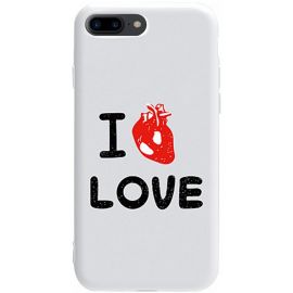 Купить Чехол-накладка TOTO Pure TPU 2mm Print Case Apple iPhone 7 Plus/8 Plus #42 Love Heart White, фото , характеристики, отзывы