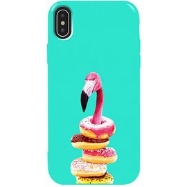 Купить Чехол-накладка TOTO Pure TPU 2mm Print Case Apple iPhone X/XS #35 Flamingo Donats Mint, фото , характеристики, отзывы