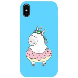 Купить Чехол-накладка TOTO Matt TPU 2mm Print Case Apple iPhone X/XS #3 Unicorn Donut Sky Blue, фото , характеристики, отзывы