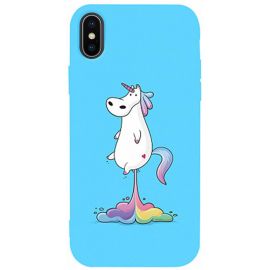 Купить Чехол-накладка TOTO Matt TPU 2mm Print Case Apple iPhone X/XS #30 Unicorn Puk Sky Blue, фото , характеристики, отзывы