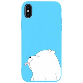 Купить Чехол-накладка TOTO Matt TPU 2mm Print Case Apple iPhone X/XS #57 Bear Tongue Sky Blue, фото , характеристики, отзывы