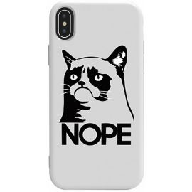 Купить Чехол-накладка TOTO Pure TPU 2mm Print Case Apple iPhone X/XS #4 Cat Nope White, фото , характеристики, отзывы