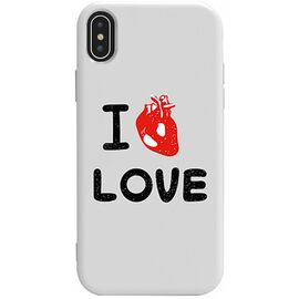 Купить Чехол-накладка TOTO Pure TPU 2mm Print Case Apple iPhone X/XS #42 Love Heart White, фото , характеристики, отзывы