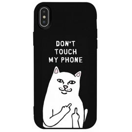 Купить Чехол-накладка TOTO Matt TPU 2mm Print Case Apple iPhone XS Max #58 Cat Dontouch Black, фото , характеристики, отзывы