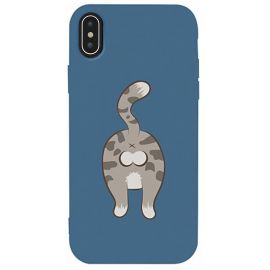 Купить Чехол-накладка TOTO Matt TPU 2mm Print Case Apple iPhone XS Max #62 Catzad Navy Blue, фото , характеристики, отзывы