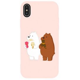 Купить Чехол-накладка TOTO Matt TPU 2mm Print Case Apple iPhone XS Max #66 Bear Icecreame Sand pink, фото , характеристики, отзывы