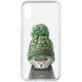 Придбати Чехол-накладка TOTO Acrylic+TPU Print Case Apple iPhone XS Max #7 Cat In Hat Transparent, image , характеристики, відгуки