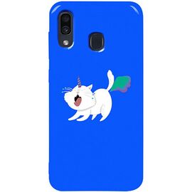 Купить Чехол-накладка TOTO Pure TPU 2mm Print Case Samsung Galaxy A20/A30 #6 Cat Puk Blue, фото , характеристики, отзывы