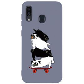 Купить Чехол-накладка TOTO Matt TPU 2mm Print Case Samsung Galaxy A20/A30 #51 Mops Skate Lavander Grey, фото , характеристики, отзывы