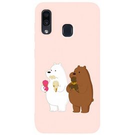 Купить Чехол-накладка TOTO Matt TPU 2mm Print Case Samsung Galaxy A20/A30 #66 Bear Icecreame Sand pink, фото , характеристики, отзывы