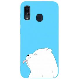 Купить Чехол-накладка TOTO Matt TPU 2mm Print Case Samsung Galaxy A20/A30 #57 Bear Tongue Sky Blue, фото , характеристики, отзывы