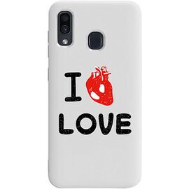 Купить Чехол-накладка TOTO Pure TPU 2mm Print Case Samsung Galaxy A20/A30 #42 Love Heart White, фото , характеристики, отзывы