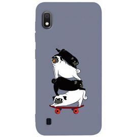 Купить Чехол-накладка TOTO Matt TPU 2mm Print Case Samsung Galaxy A10 #51 Mops Skate Lavander Grey, фото , характеристики, отзывы