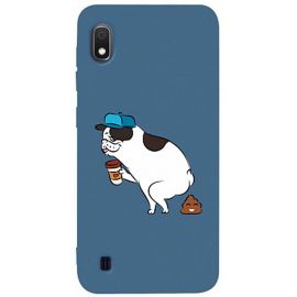 Купить Чехол-накладка TOTO Matt TPU 2mm Print Case Samsung Galaxy A10 #50 Mops Kak Navy Blue, фото , характеристики, отзывы