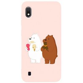 Купить Чехол-накладка TOTO Matt TPU 2mm Print Case Samsung Galaxy A10 #66 Bear Icecreame Sand pink, фото , характеристики, отзывы