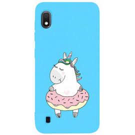 Купить Чехол-накладка TOTO Matt TPU 2mm Print Case Samsung Galaxy A10 #3 Unicorn Donut Sky Blue, фото , характеристики, отзывы