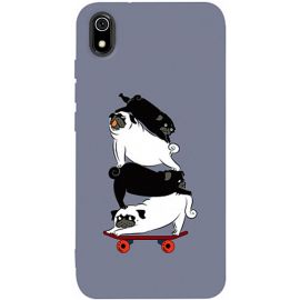 Купить Чехол-накладка TOTO Matt TPU 2mm Print Case Xiaomi Redmi 7A #51 Mops Skate Lavander Grey, фото , характеристики, отзывы