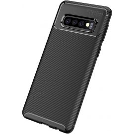 Придбати Чехол-накладка TOTO TPU Carbon Fiber 1,5mm Case Samsung Galaxy S10+ Black, image , характеристики, відгуки