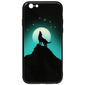 Купить Чехол-накладка TOTO Night Light Print Glass Case Apple iPhone 6/6S Howling Wolf, фото , характеристики, отзывы