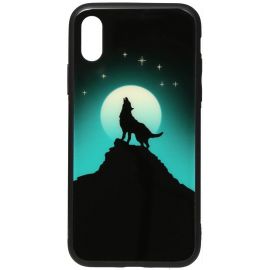 Купить Чехол-накладка TOTO Night Light Print Glass Case Apple iPhone XS Max Howling Wolf, фото , характеристики, отзывы