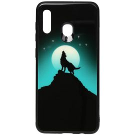 Купить Чехол-накладка TOTO Night Light Print Glass Case Samsung Galaxy A20/A30 Howling Wolf, фото , характеристики, отзывы