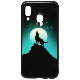 Придбати Чехол-накладка TOTO Night Light Print Glass Case Samsung Galaxy A40 Howling Wolf, image , характеристики, відгуки