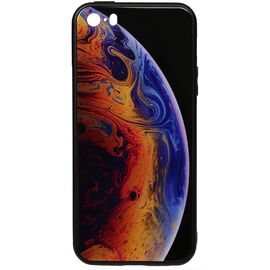 Придбати Чехол-накладка TOTO Print Glass Space Case Apple iPhone SE/5s/5 Violet, image , характеристики, відгуки