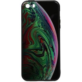 Купить Чехол-накладка TOTO Print Glass Space Case Apple iPhone SE/5s/5 Green, фото , характеристики, отзывы