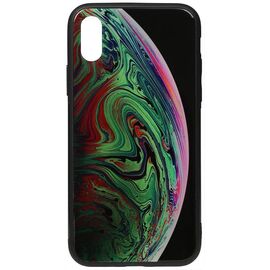 Купить Чехол-накладка TOTO Print Glass Space Case Apple iPhone X/XS Green, фото , характеристики, отзывы