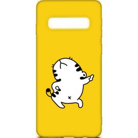 Купить Чехол-накладка TOTO Cartoon Soft Silicone TPU Case Samsung Galaxy S10+ Cat Yellow, фото , характеристики, отзывы