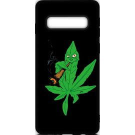 Придбати Чехол-накладка TOTO Cartoon Soft Silicone TPU Case Samsung Galaxy S10+ Cannabis Black, image , характеристики, відгуки