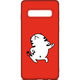 Купить Чехол-накладка TOTO Cartoon Soft Silicone TPU Case Samsung Galaxy S10 Cat Red, фото , характеристики, отзывы