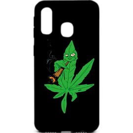 Придбати Чехол-накладка TOTO Cartoon Soft Silicone TPU Case Samsung Galaxy A40 Cannabis Black, image , характеристики, відгуки