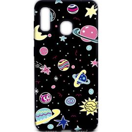 Купить Чехол-накладка TOTO Cartoon Soft Silicone TPU Case Samsung Galaxy A20/A30 Space Planets Black, фото , характеристики, отзывы