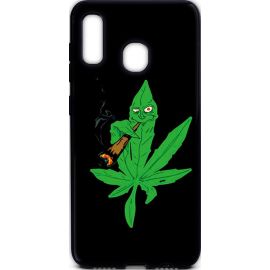 Придбати Чехол-накладка TOTO Cartoon Soft Silicone TPU Case Samsung Galaxy A20/A30 Cannabis Black, image , характеристики, відгуки