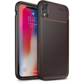 Купить Чехол-накладка Ipaky Carbon Fiber Series/Soft TPU Case Apple iPhone XR Brown, фото , характеристики, отзывы