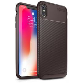 Придбати Чехол-накладка Ipaky Carbon Fiber Series/Soft TPU Case Apple iPhone XS Max Brown, image , характеристики, відгуки