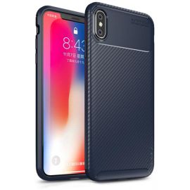 Купить Чехол-накладка Ipaky Carbon Fiber Series/Soft TPU Case Apple iPhone XS Max Blue, фото , характеристики, отзывы