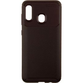 Купить Чехол-накладка Ipaky Carbon Fiber Series/Soft TPU Case Samsung Galaxy A20/A30 Brown, фото , характеристики, отзывы