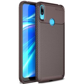 Купить Чехол-накладка Ipaky Carbon Fiber Series/Soft TPU Case Huawei Y7 2019 Brown, фото , характеристики, отзывы