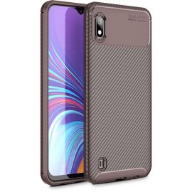 Придбати Чехол-накладка Ipaky Carbon Fiber Series/Soft TPU Case Samsung Galaxy M10 Brown, image , характеристики, відгуки