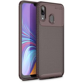 Купить Чехол-накладка Ipaky Carbon Fiber Series/Soft TPU Case Samsung Galaxy A40 Brown, фото , характеристики, отзывы