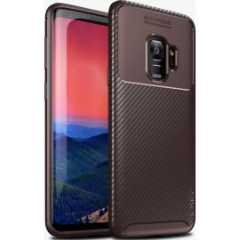 Купить Чехол-накладка Ipaky Carbon Fiber Series/Soft TPU Case Samsung Galaxy S9+ Brown, фото , характеристики, отзывы