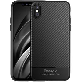 Купить Чехол-накладка Ipaky Carbon Fiber Series/TPU Case With Carbon Fiber Apple iPhone X Black, фото , характеристики, отзывы
