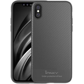 Купить Чехол-накладка Ipaky Carbon Fiber Series/TPU Case With Carbon Fiber Apple iPhone X Gray, фото , характеристики, отзывы