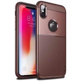 Купить Чехол-накладка Ipaky Shield Series/Elegant Grid Design TPU Hybrid Case Apple iPhone XS Max Brown, фото , характеристики, отзывы