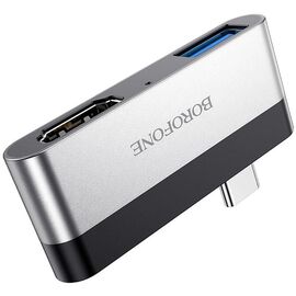 Придбати Переходник Borofone DH2 Type-C to HDMI+USB3.0, image , характеристики, відгуки