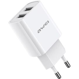 Придбати Сетевое зарядное устройство AWEI C3 Travel charger 2USB 2.1A White, image , характеристики, відгуки